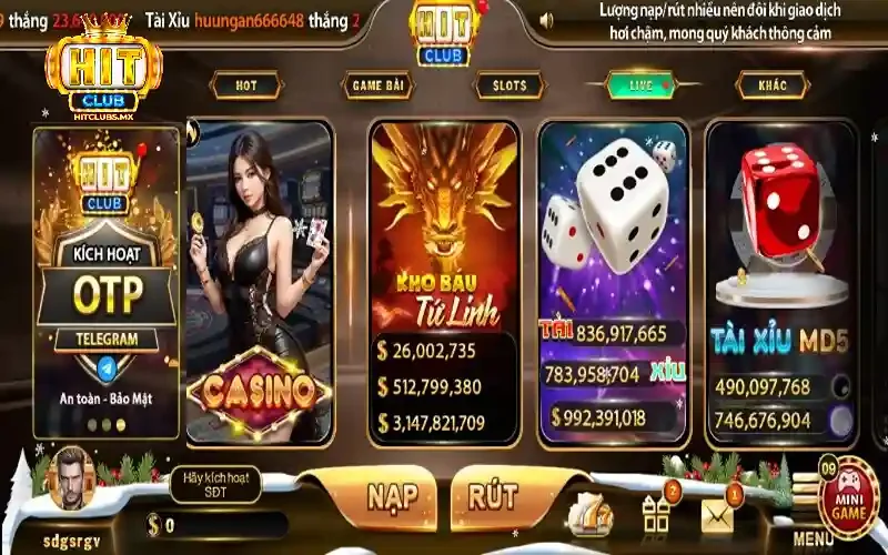 HitClub sở hữu kho tàng các trò chơi đa dạng