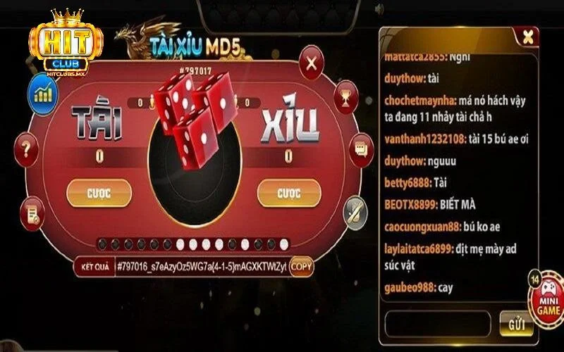 Cách tham gia chơi Tài Xỉu MD5 Hitclub